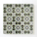 Avocado, Black, Dust, Duck Egg Blue - Moroccan Zellige Flower Mosaic by Tilesofezra
