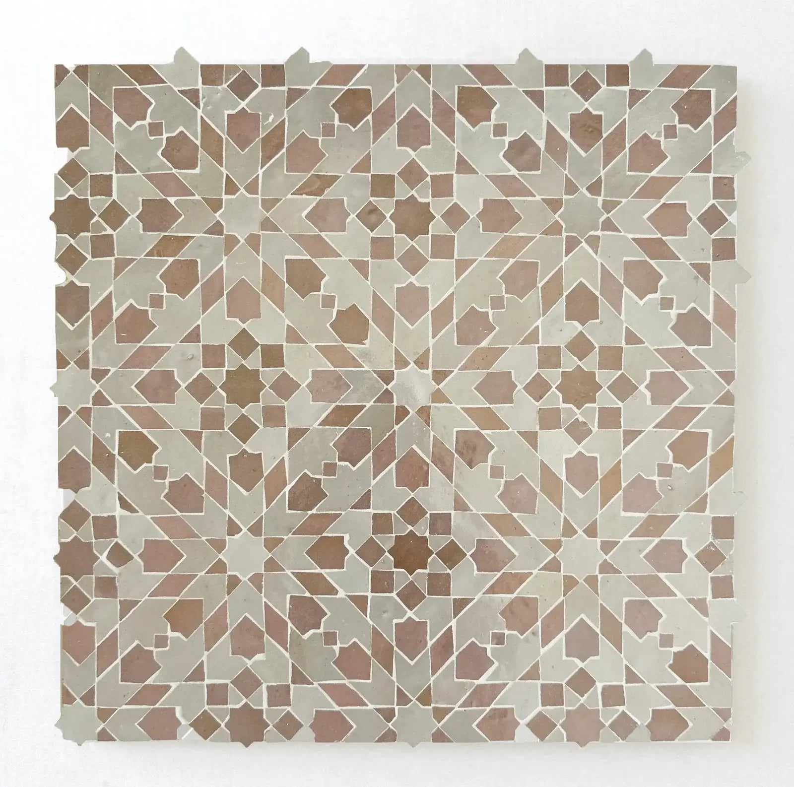 Moroccan Pink & Dust - Moroccan Zellige Snowflake Mosaic by Tilesofezra