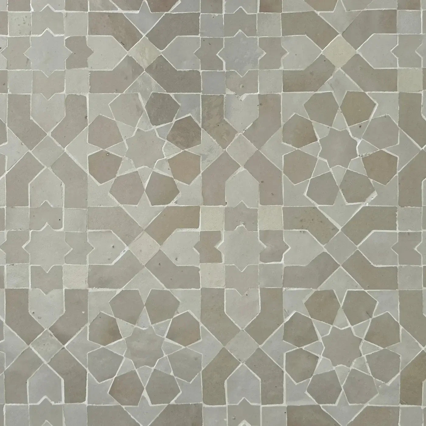 Snow & Dust - Moroccan Zellige Flower Mosaic by Tilesofezra