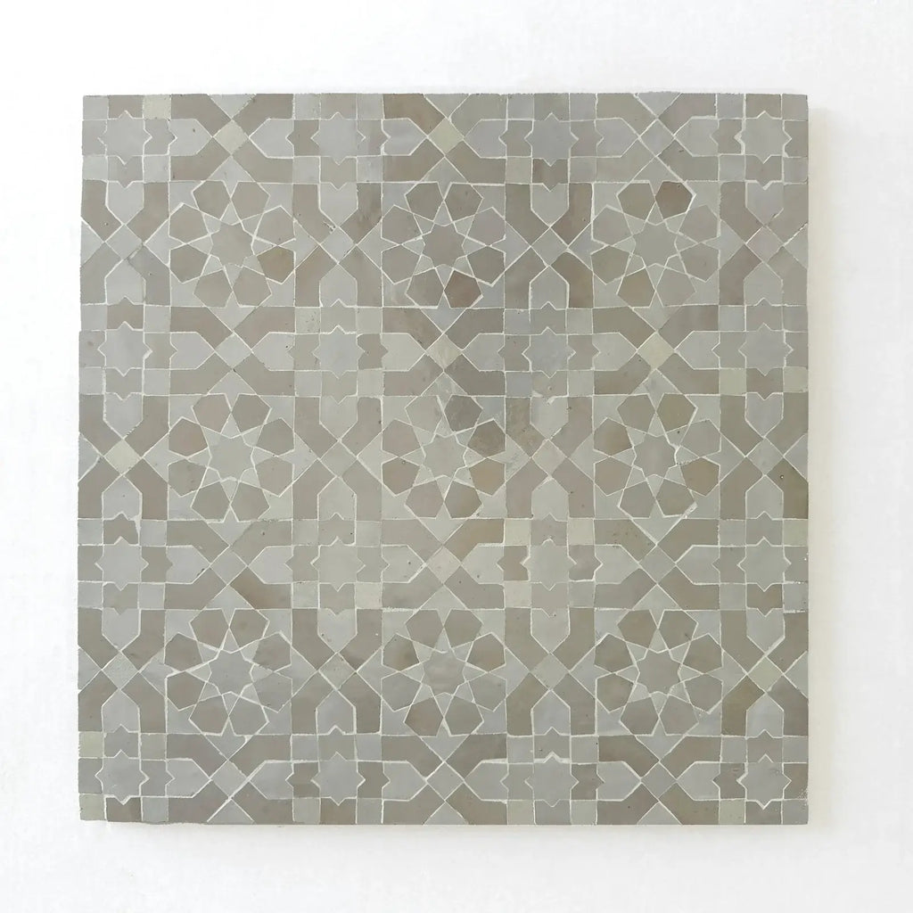 Snow & Dust - Moroccan Zellige Flower Mosaic by Tilesofezra