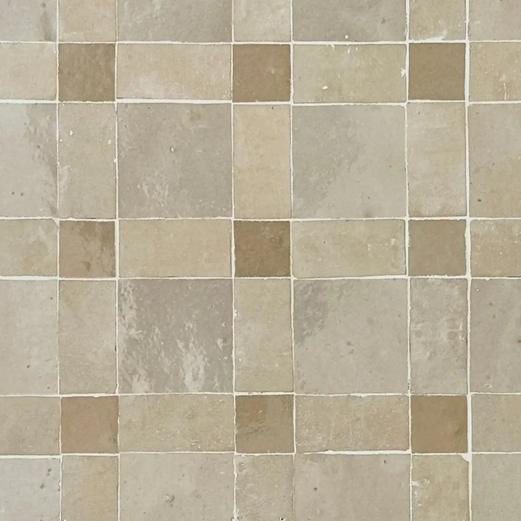 Clay, Latte & Oat - Moroccan Zellige Weave Mosaic by Tilesofezra