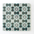 Peacock, Chocolate, Snow, Duck Egg Blue - Moroccan Zellige Flower Mosaic by Tilesofezra