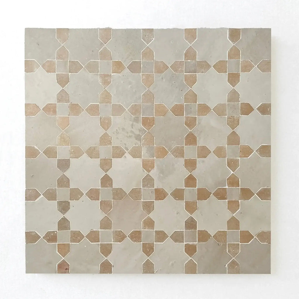 Clay & Dust - Moroccan Zellige Stars Mosaic by Tilesofezra