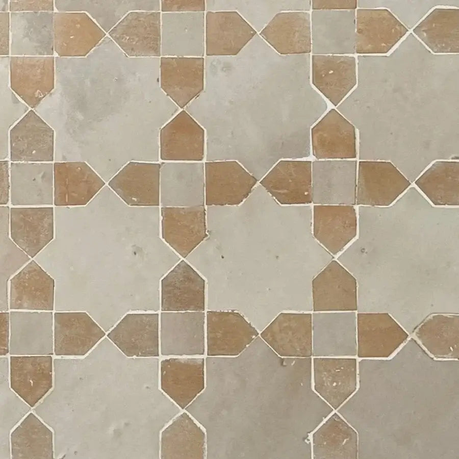 Clay & Dust - Moroccan Zellige Stars Mosaic by Tilesofezra