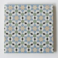 Snow, Clay, Avocado, Blue Grass & Black - Moroccan Zellige Stars Mosaic by Tilesofezra
