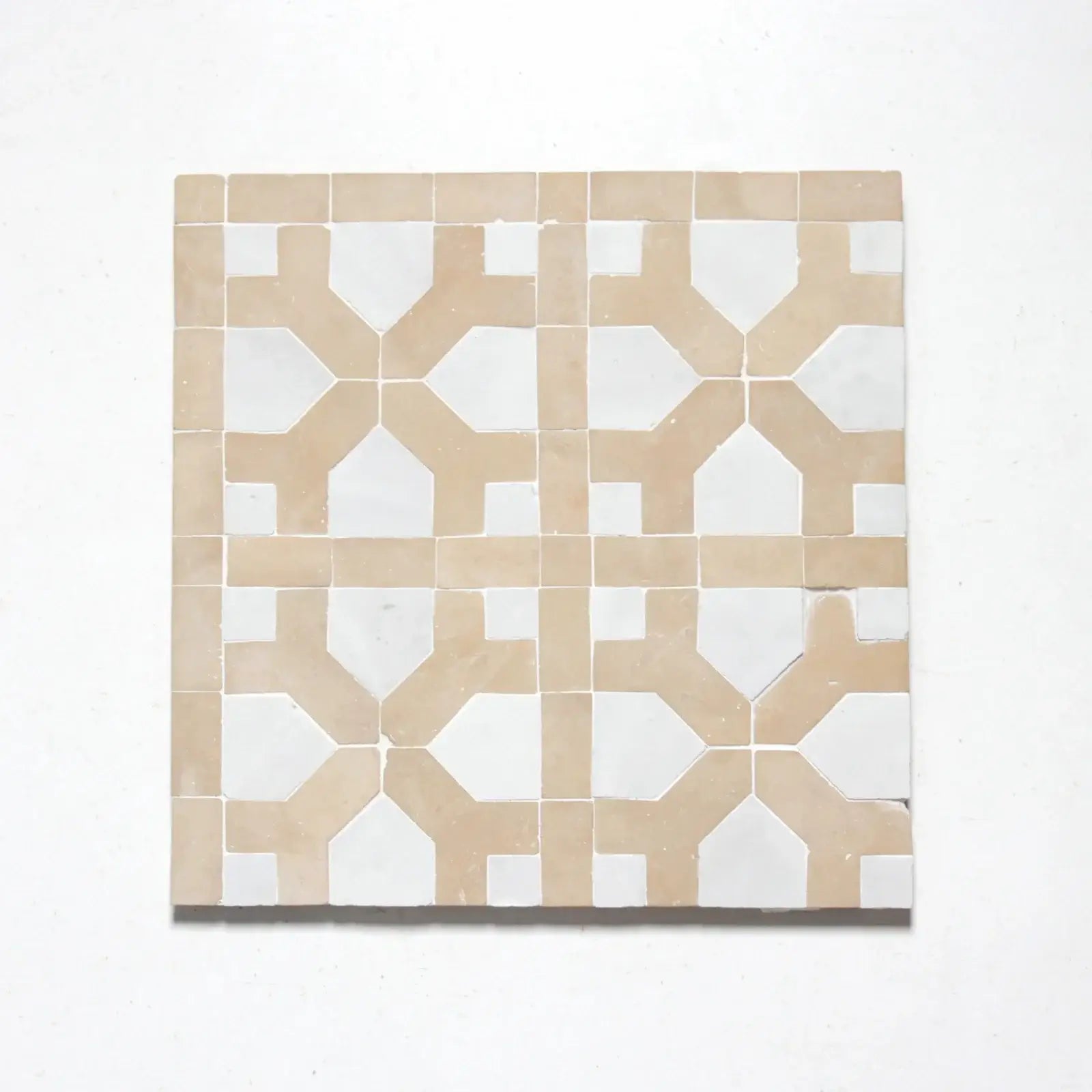 Clay & Snow - Moroccan Zellige Octagon Mosaic by Tilesofezra