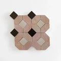 Moroccan Pink, Chocolate, Latte & Oat - Moroccan Zellige Mosaic by Tilesofezra