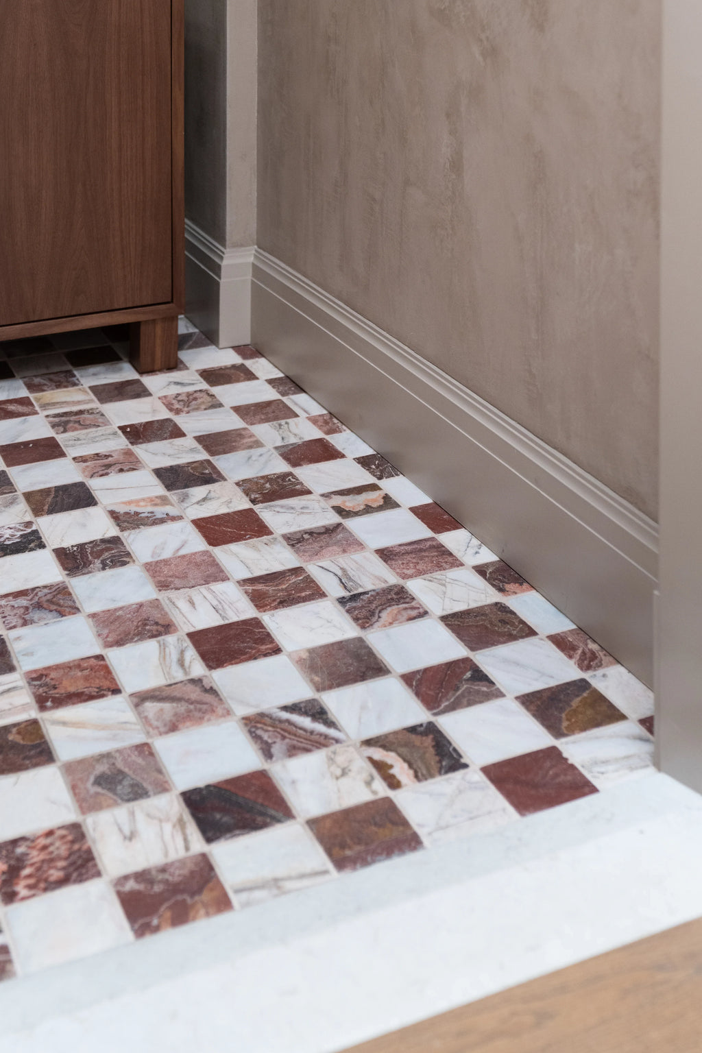 Rosewood 4"x4" Tumbled Marble Tile