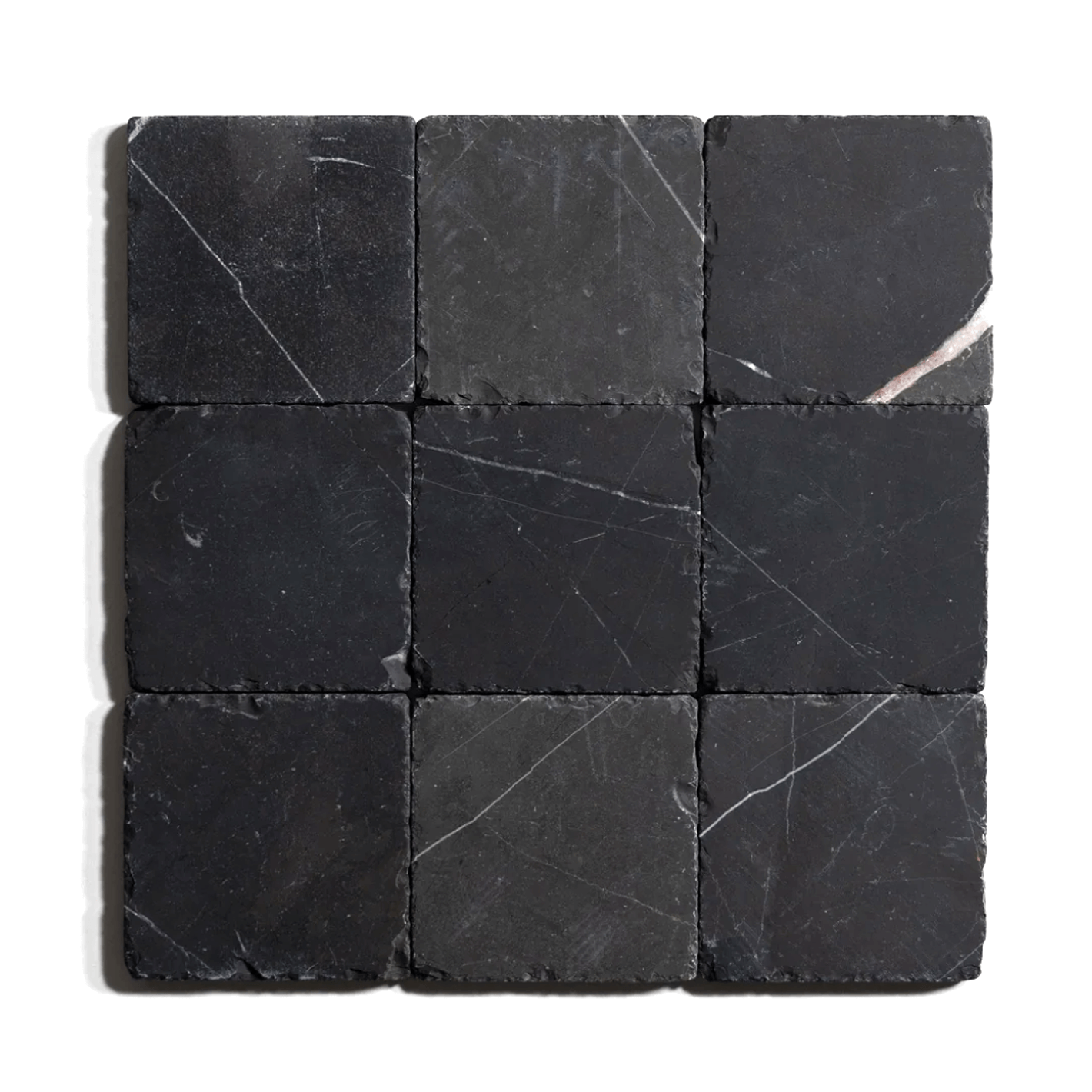 Nero St. Gabriel 4"x4" Tumbled Marble Tile