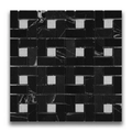 Nero St. Gabriel / Crystal White Dada Mosaic Marble Tile
