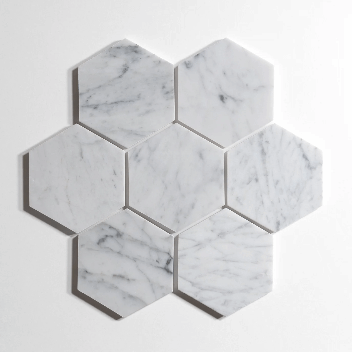 Venatino Carrara 5" Hexagon Marble Tile