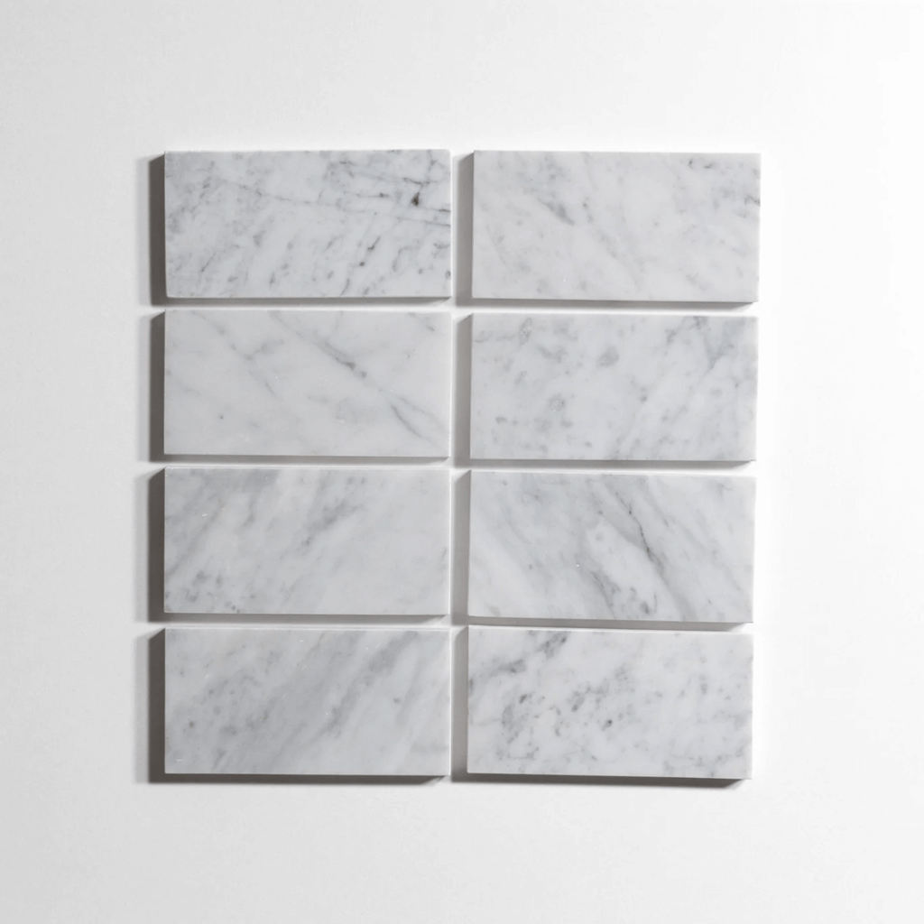 Venatino Carrara 3"x6" Tumbled Marble Tile