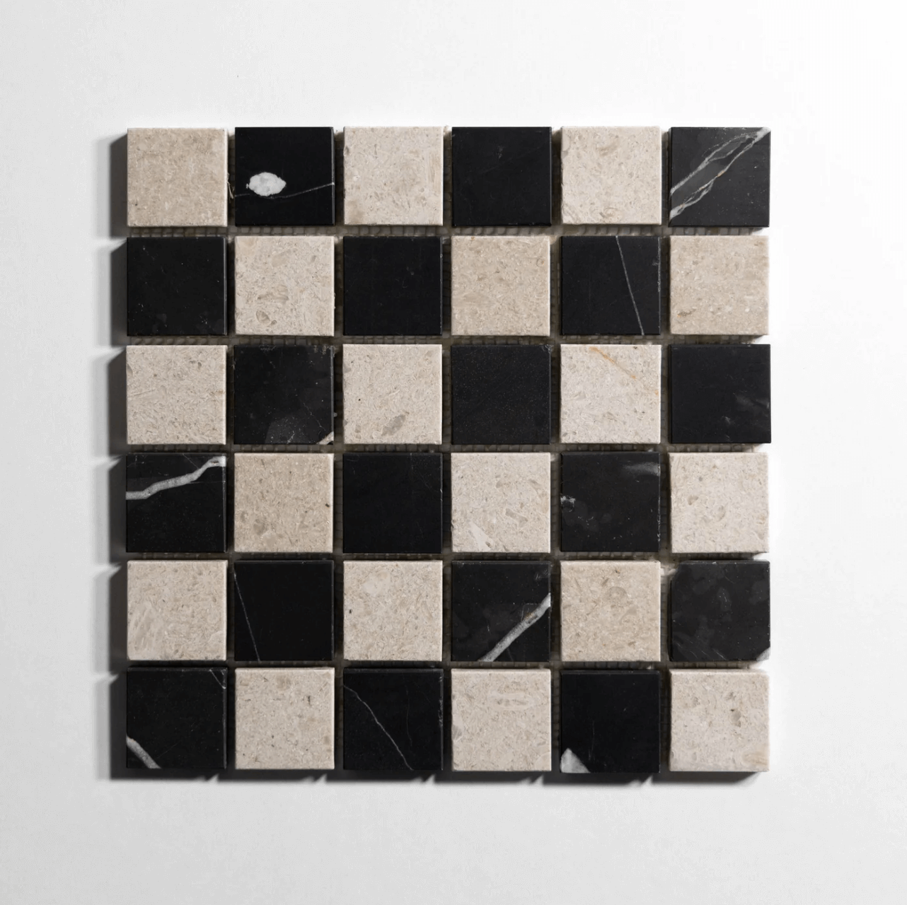 Nero St. Gabriel & Sierra Limestone 2"x2” Mosaic