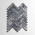 Riviera Gray Honed Herringbone Marble Tile