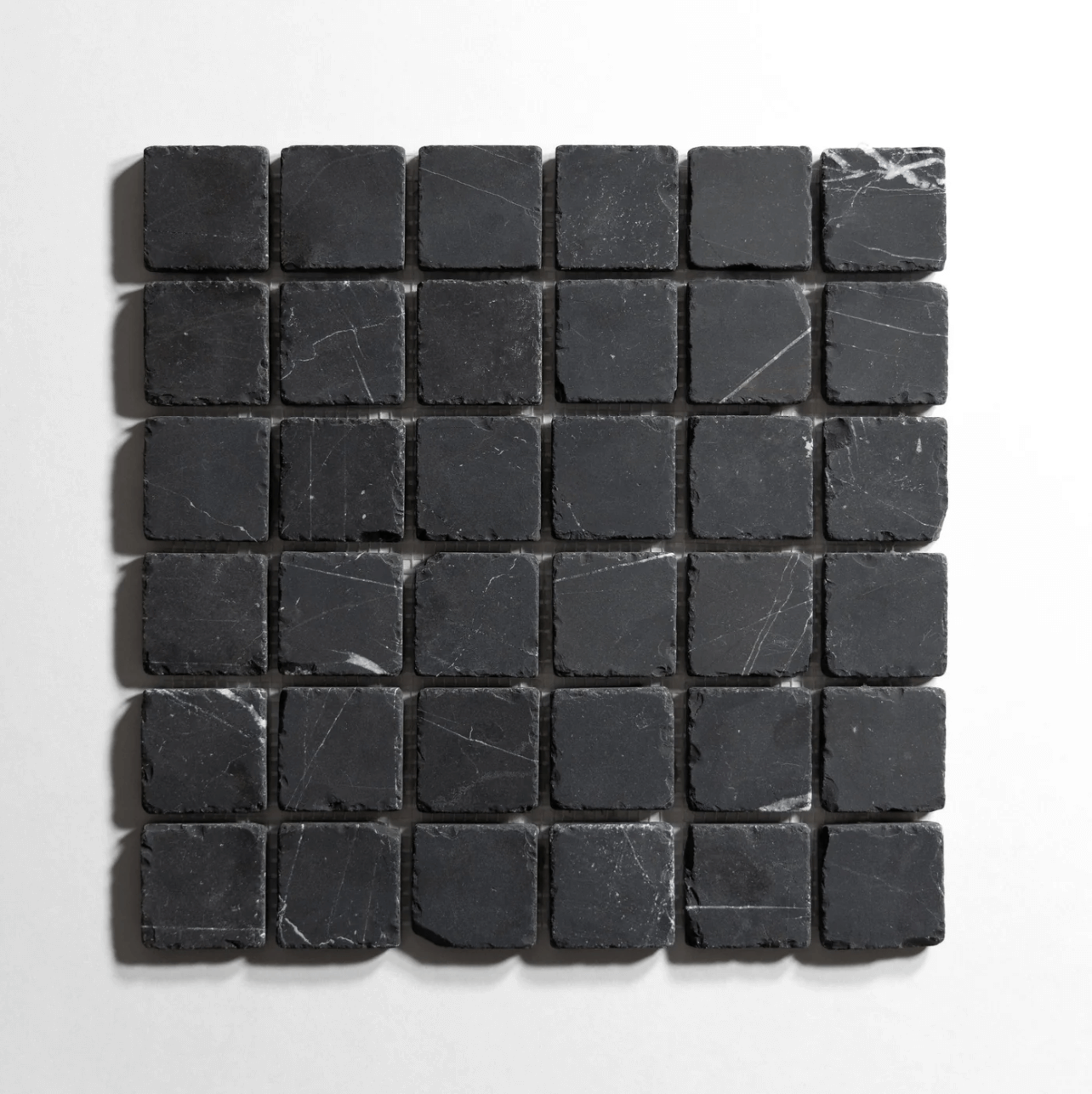 Nero St. Gabriel 2"x2" Tumbled Mosaic Marble Tile