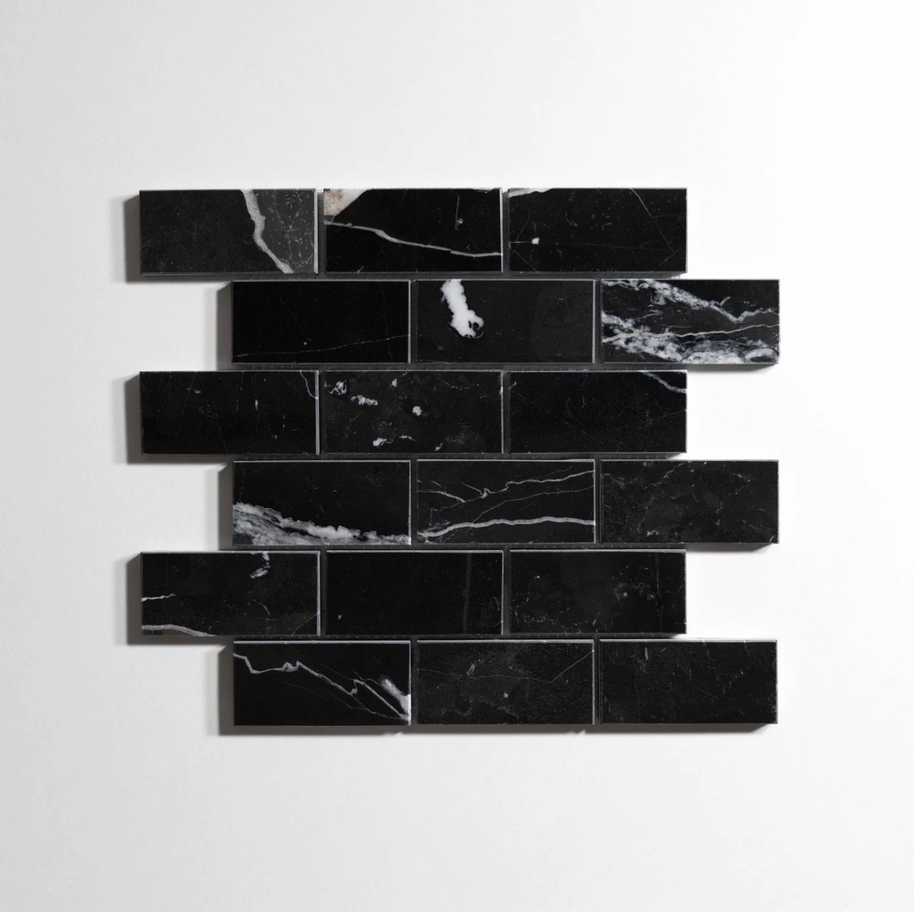 Nero St. Gabriel Polished 2" x 4" Brick Marble Tile
