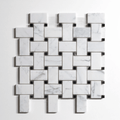 Statuary / Nero St. Gabriel Polished Basketweave Mosaic Marble Tile