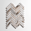 Rosewood Polished Herringbone Marble Tile