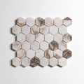 Rosewood Polished Hexagon Mosaic Marble Tile