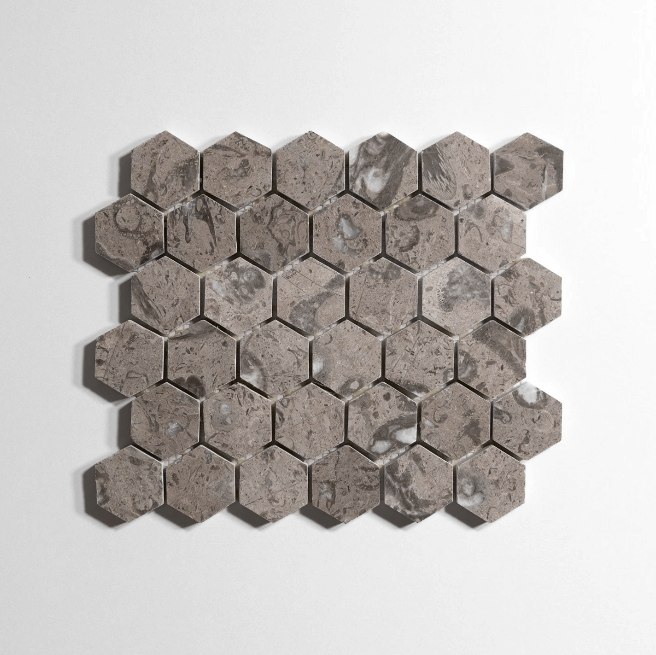 Sage Gray Honed Hexagon Mosaic Marble Tile