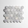 Antique Carrara Tumbled Hexagon Mosaic Marble Tile