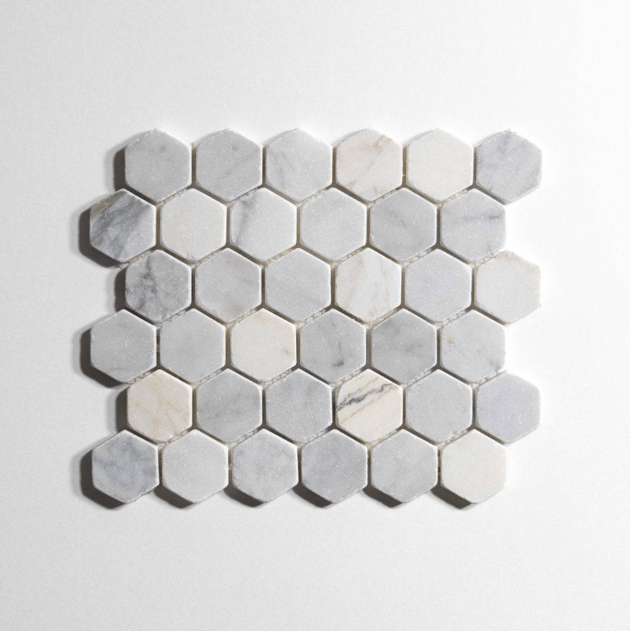 Antique Carrara Tumbled Hexagon Mosaic Marble Tile