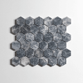 Riviera Gray Honed Hexagon Mosaic Marble Tile