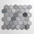 Bardiglio 2" Hexagon Tumbled Marble Tile