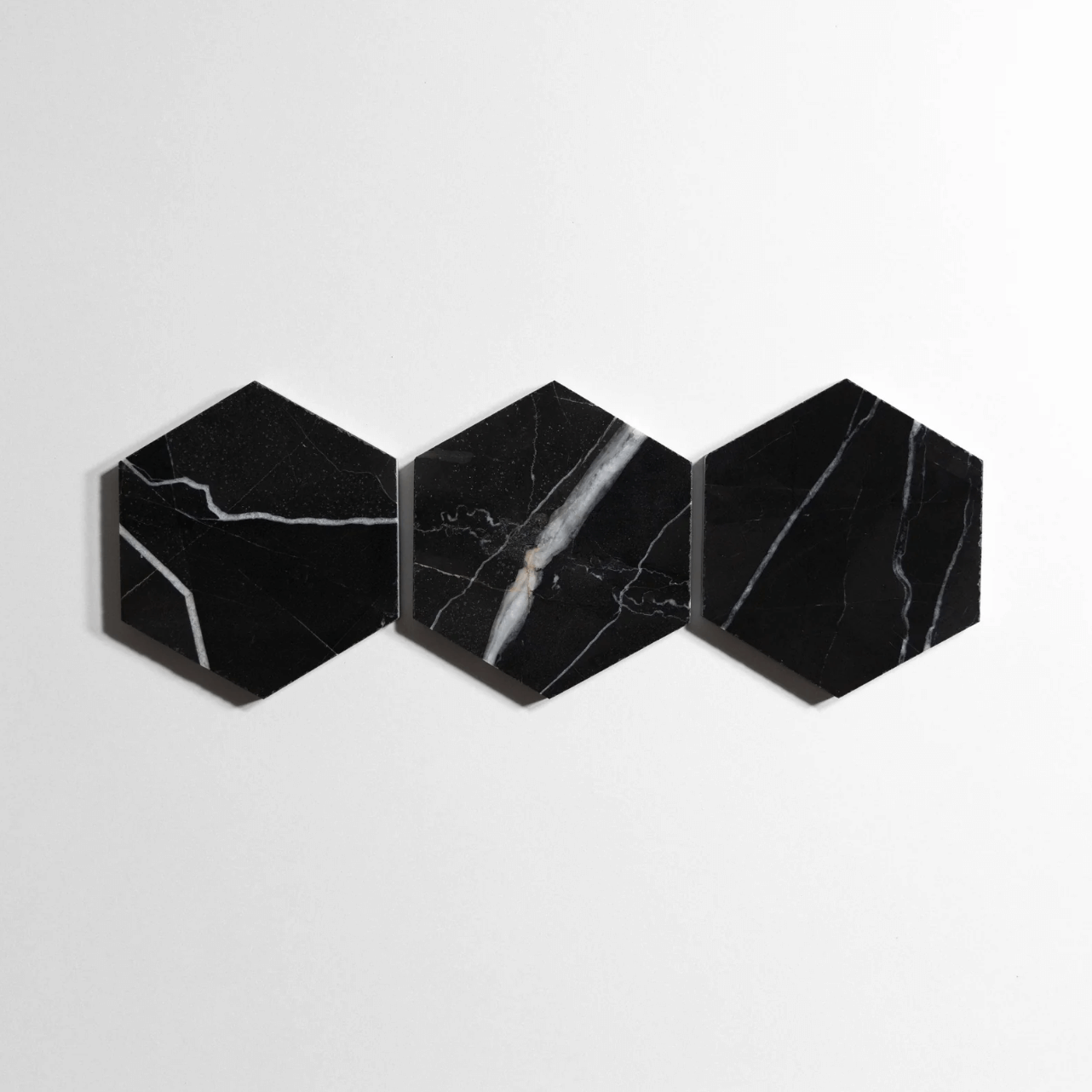 Nero St. Gabriel 5" Hexagon Honed Marble Tile