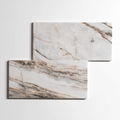 Rosewood 6x12 polished marble tile showcasing unique veining in off-white, burgundy, and soft blue hues.
