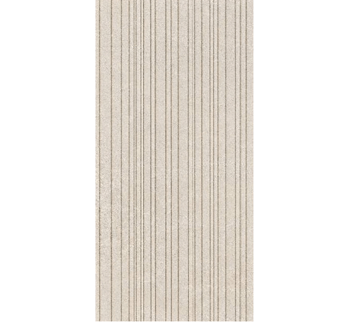 Atelier Indiana Dynamic Buff Salem 12"x24" porcelain tile in textured beige with vertical lines.