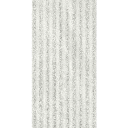 Bergstone 24x48 deco porcelain tile in a light gray textured design, perfect for modern interior decor.