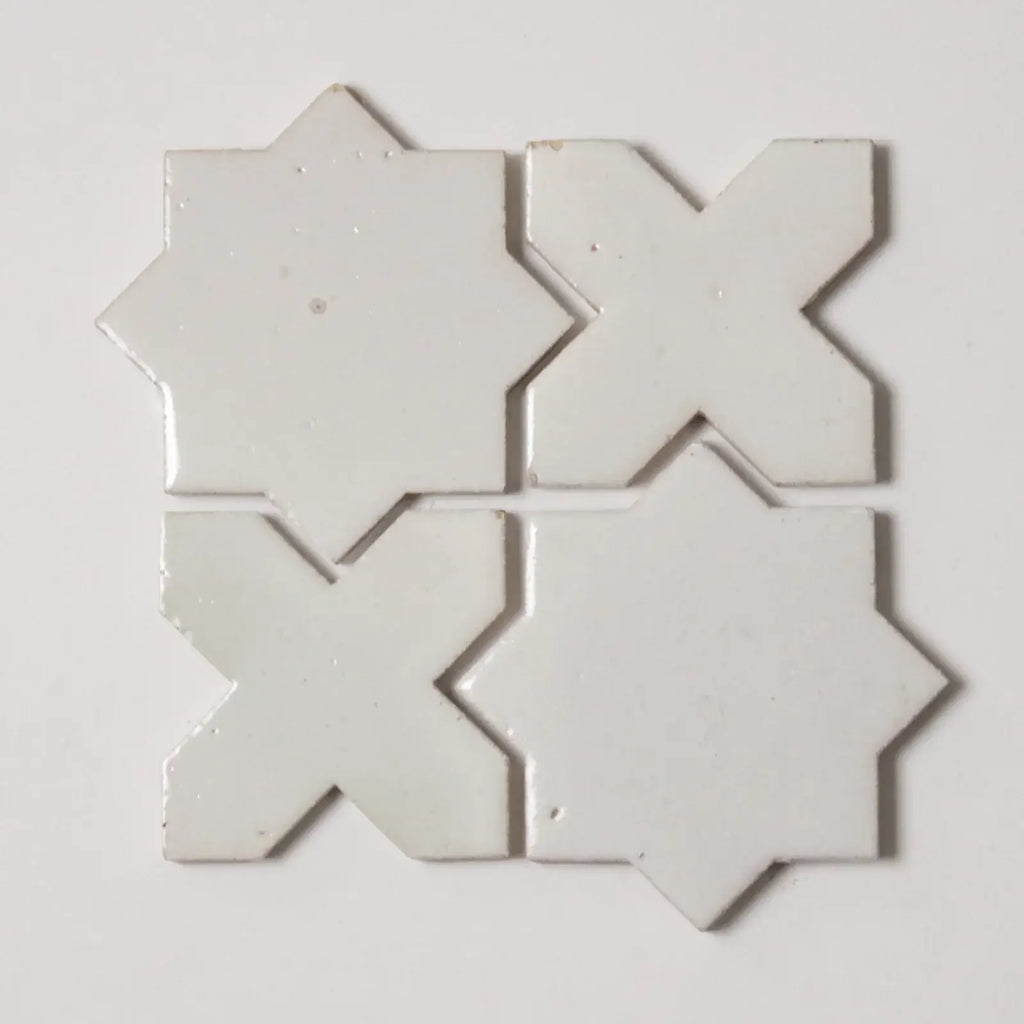 Estrela Nieve 4"x4" Star & Cross Tile by Tilesofezra