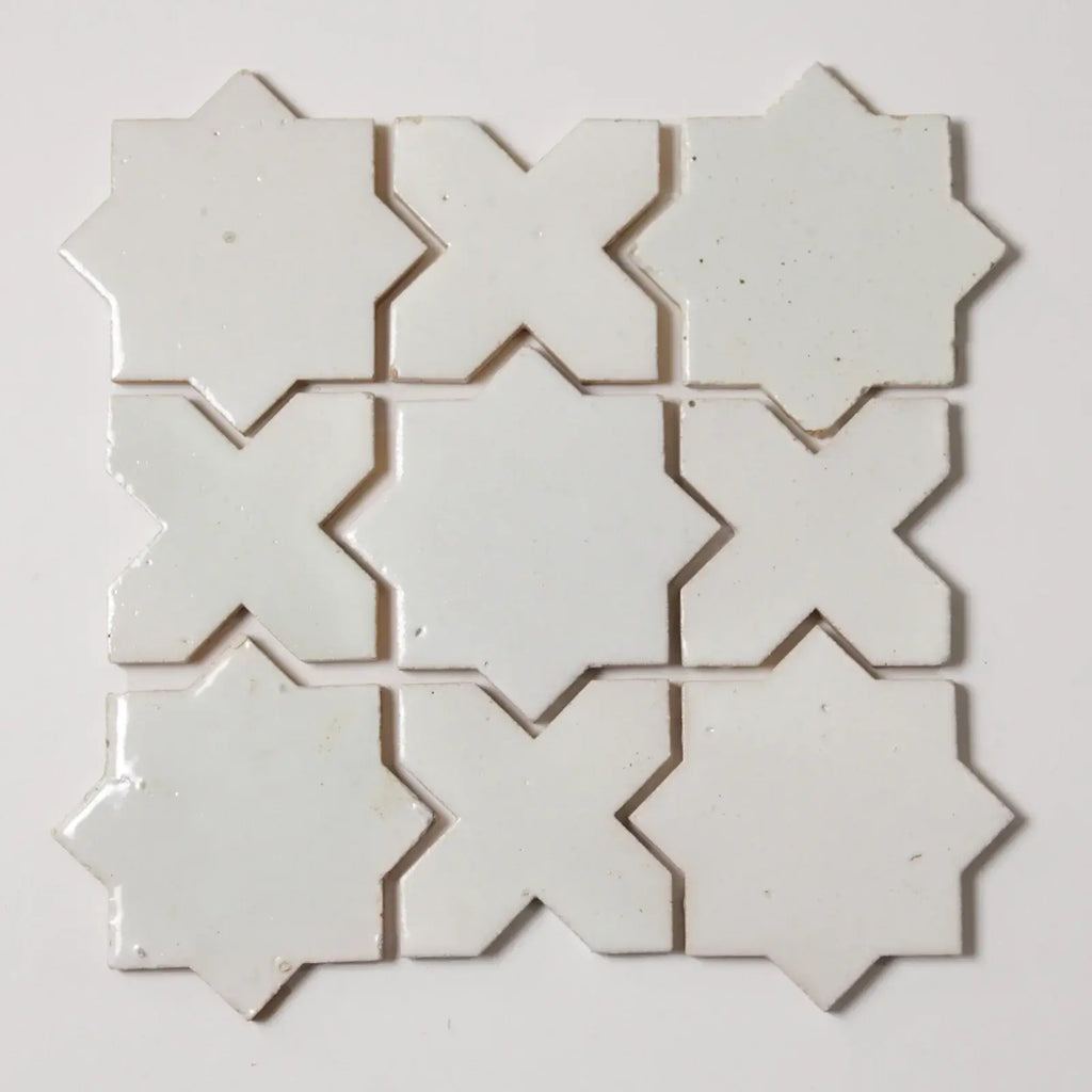 Estrela Nieve 4"x4" Star & Cross Tile by Tilesofezra