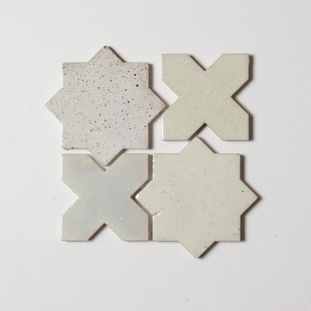 Estrela Singe 4"x4" Star & Cross Tile by Tilesofezra