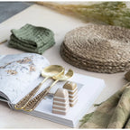 Stonewashed Cotton Waffle Weave Dish Cloths, Green, Set of 3