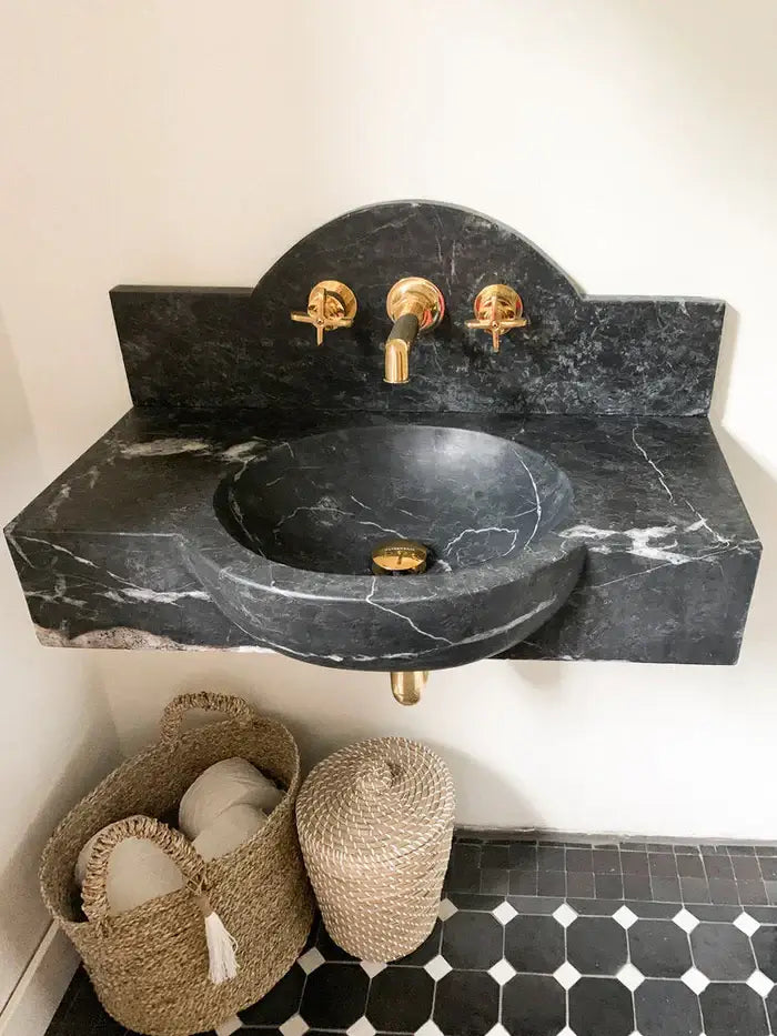 Athena Marble Floating Vanity Nero St. Gabriel