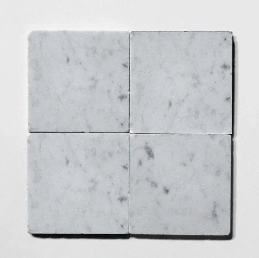Venatino Carrara 4"x4" Tumbled Marble Tile